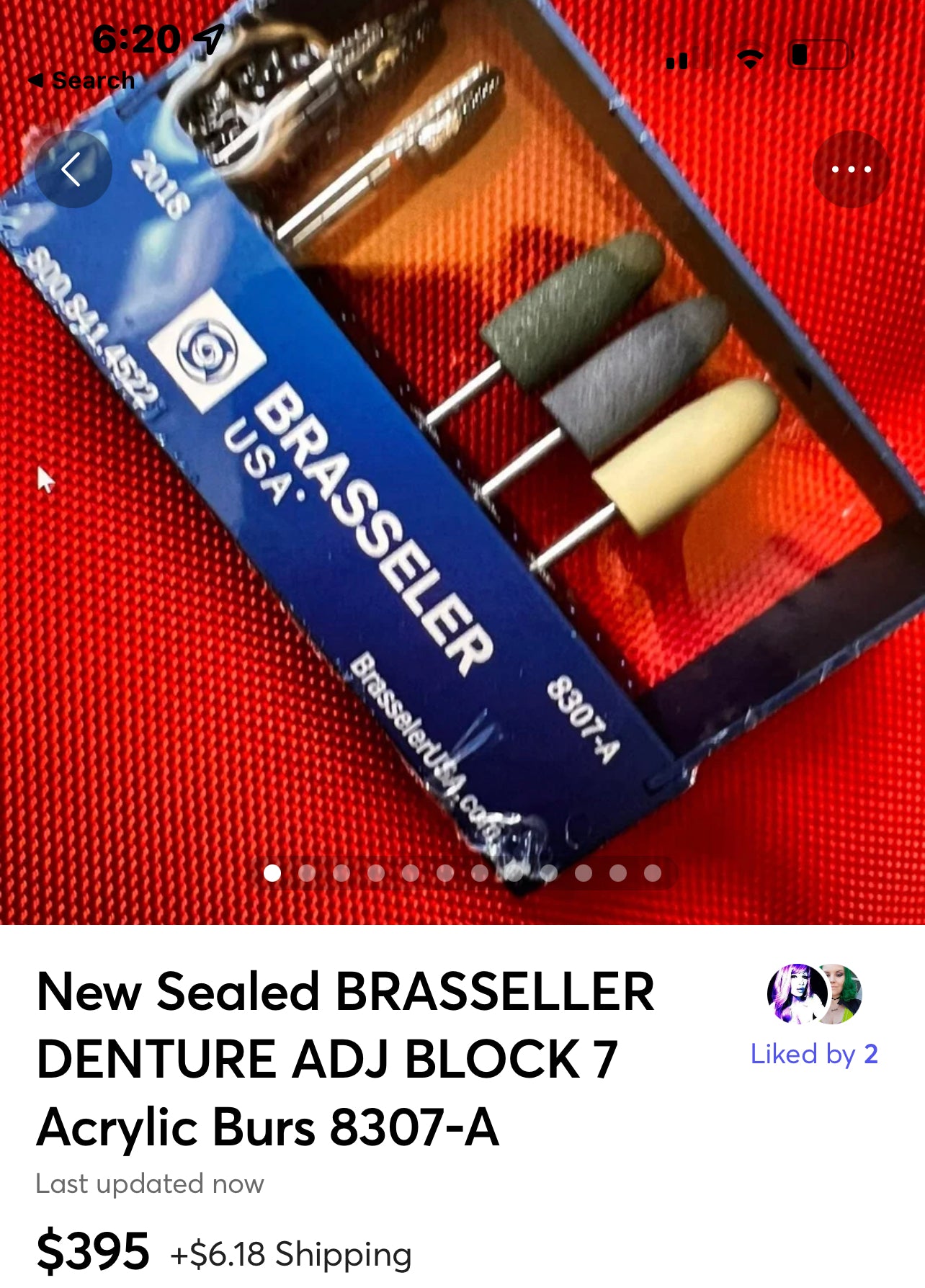 New Sealed BRASSELLER DENTURE ADJ BLOCK 7 Acrylic Burs 8307-A