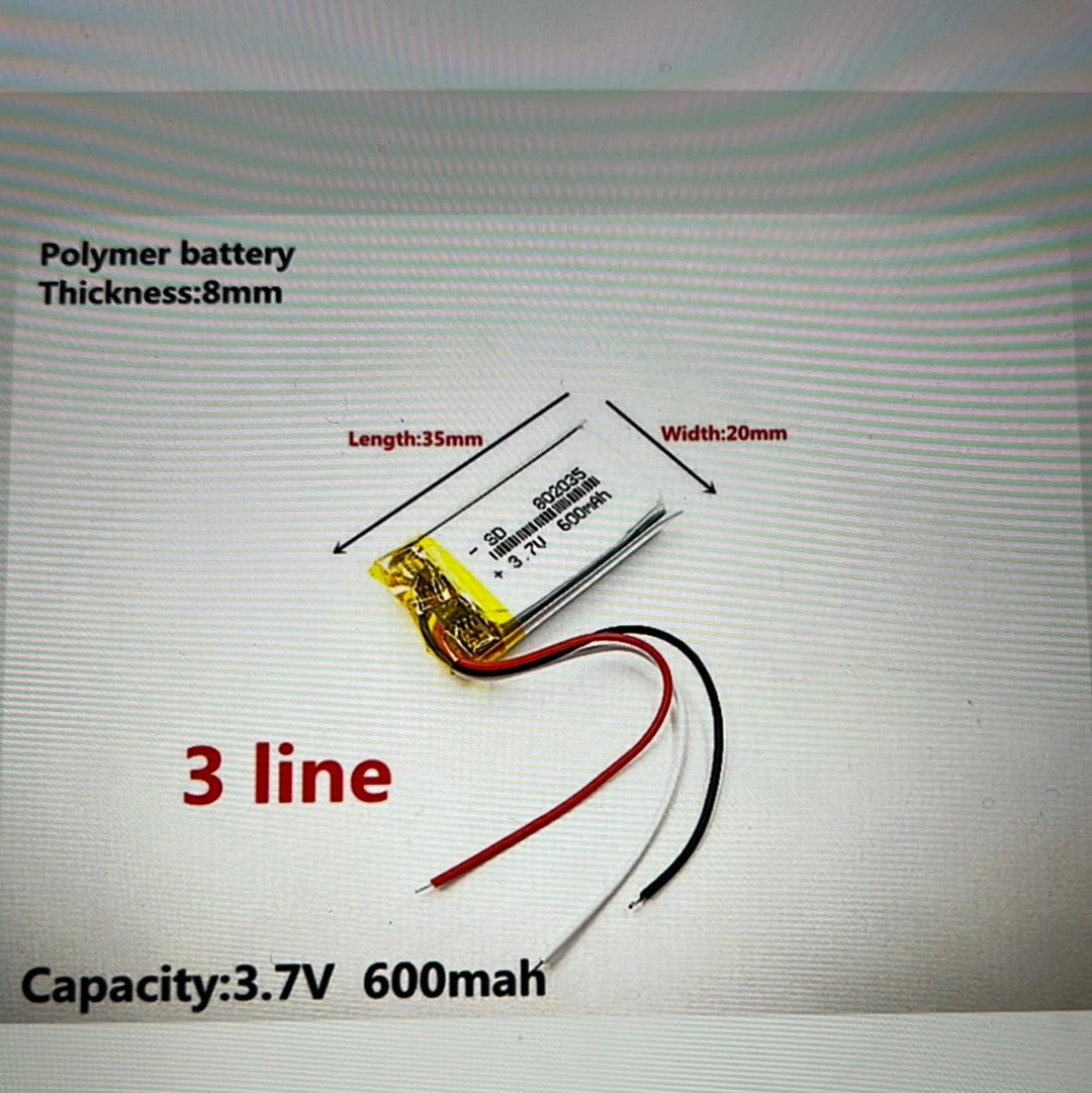 3.7V 500mAh 3 wires  thermistor Lipo Polymer battery