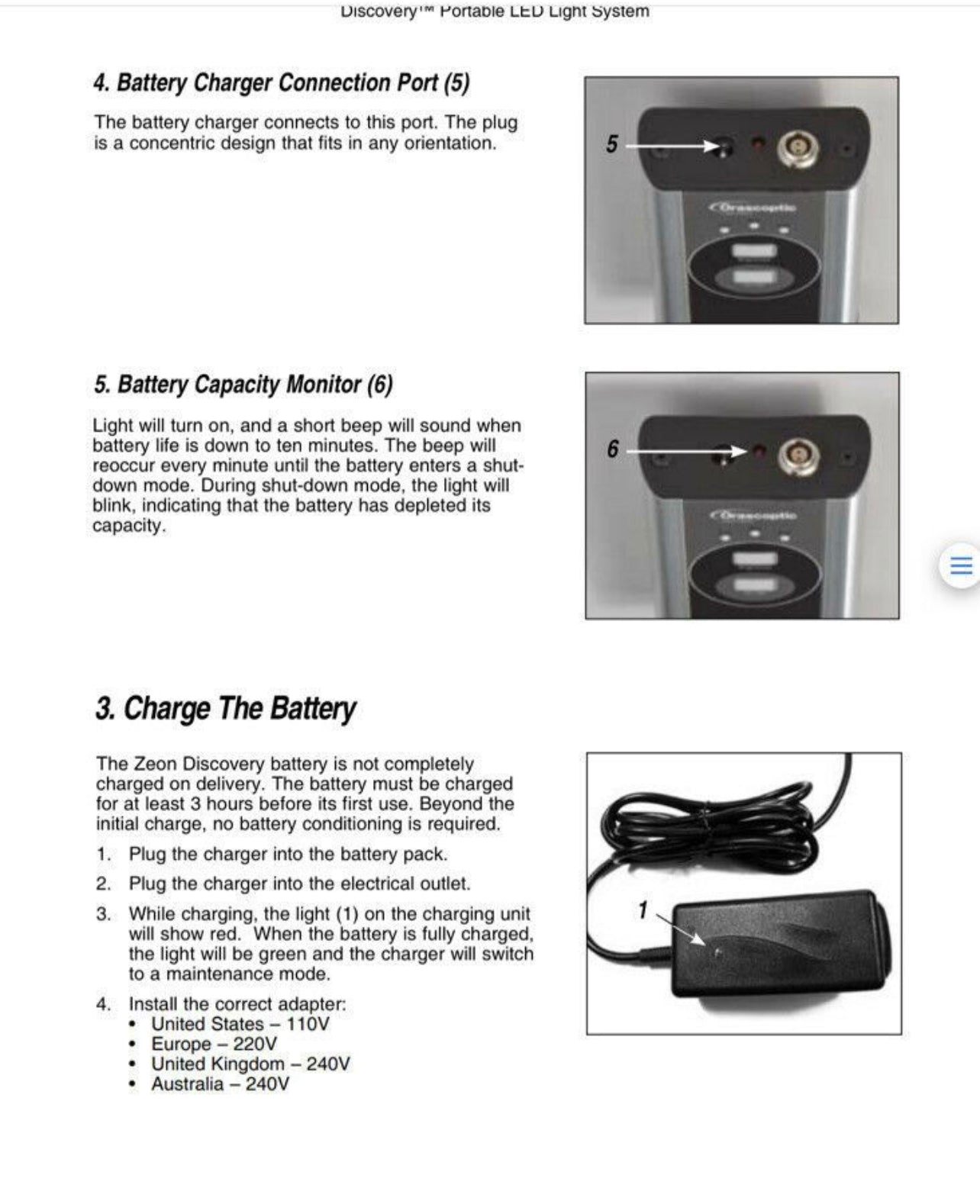 Exchange Service for Orascoptic Zeon DISCOVERY Dental LED Louopes light System Battery Module Only