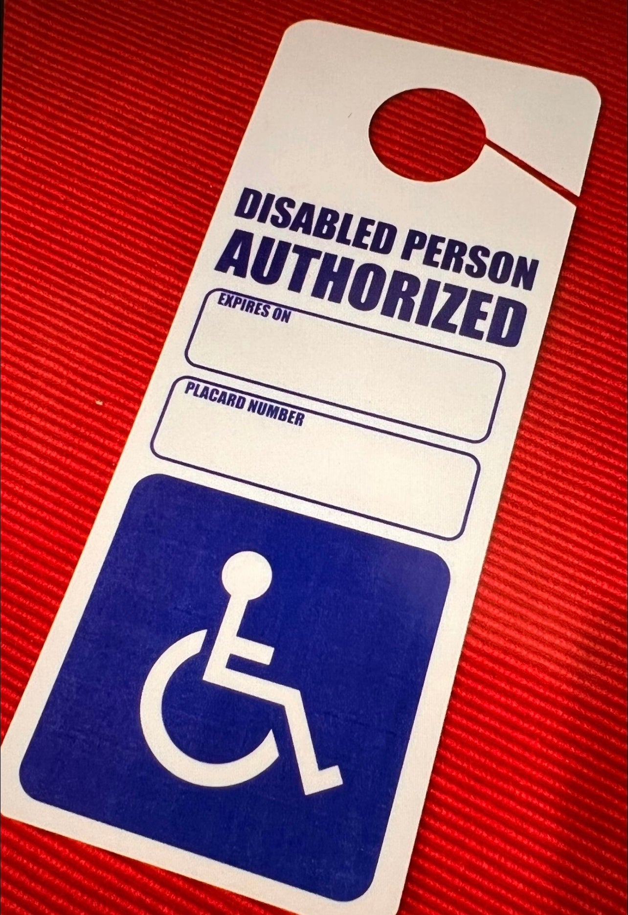 Handicap Disabled Placard, Sign Impedido Card Fast Shipping