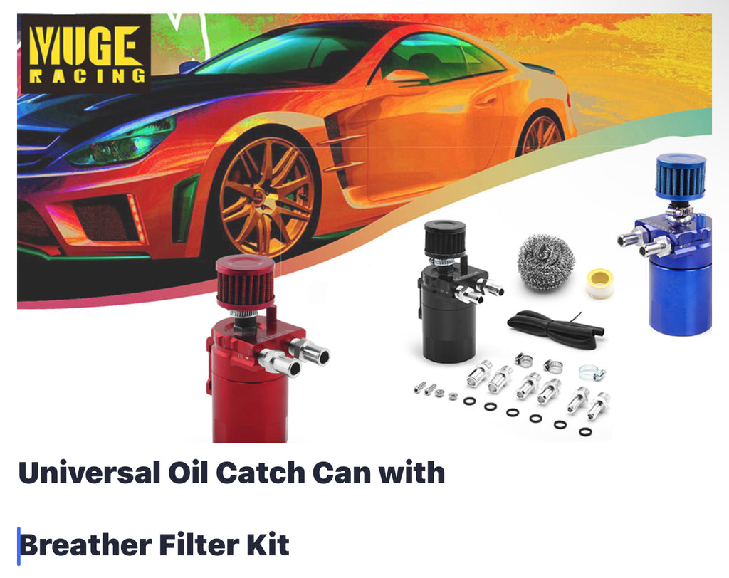 Oil Catch Tank Can Reservoir With Breather Filter Aluminum Fuel Engine