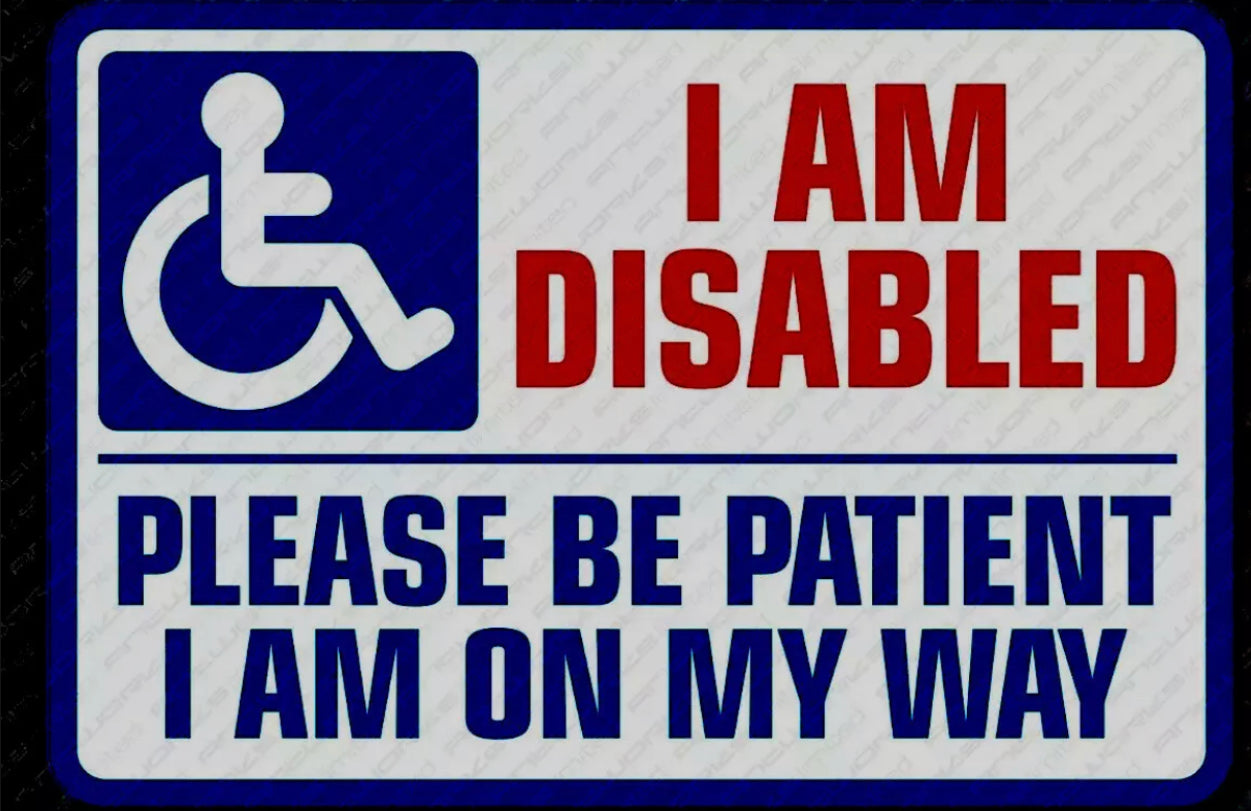 Disabled person door sign for visitors