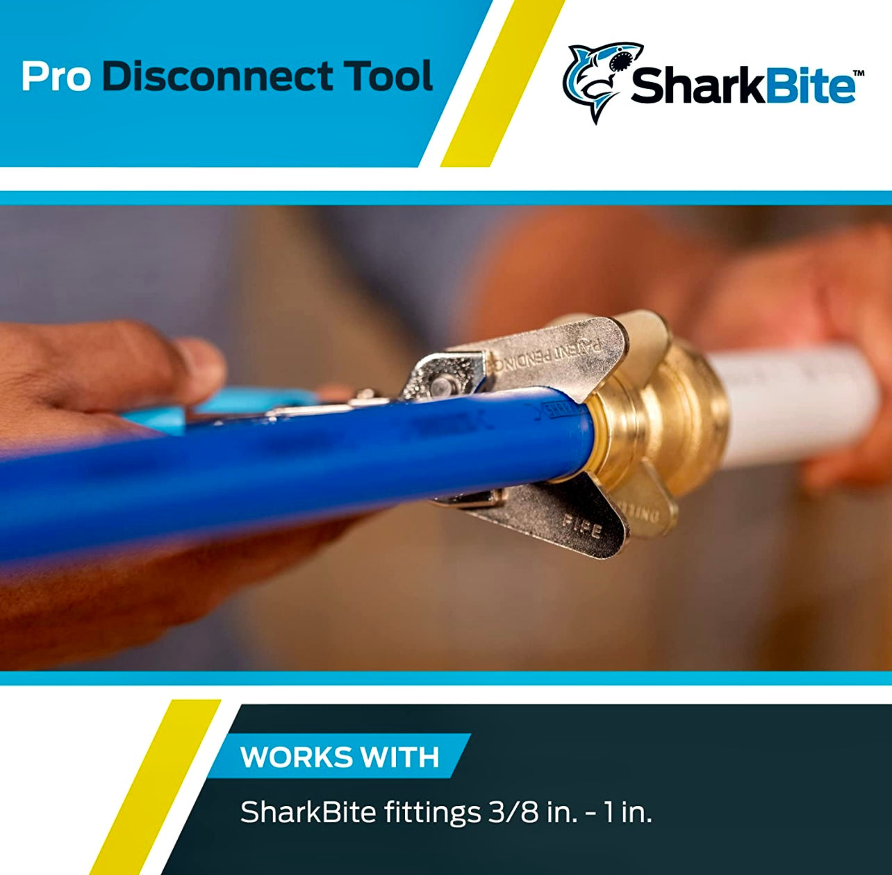 SharkBite 3/8 Inch to 1 Inch Pro Push to Connect Disconnect Tool, PEX Pipe, Copper, CPVC, PE-RT, HDPE, PROD3810