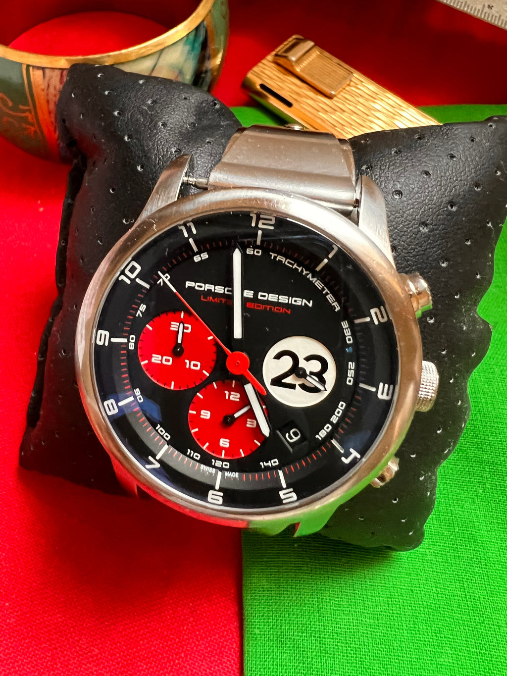 #616 Porsche Design P6612 Dashboard Chronograph Limited Edition Titanium Swiss Automatic case 42mm Lugs 22mmHighly Collectable Titanium watch car 23 winner of 1970 Lemont
