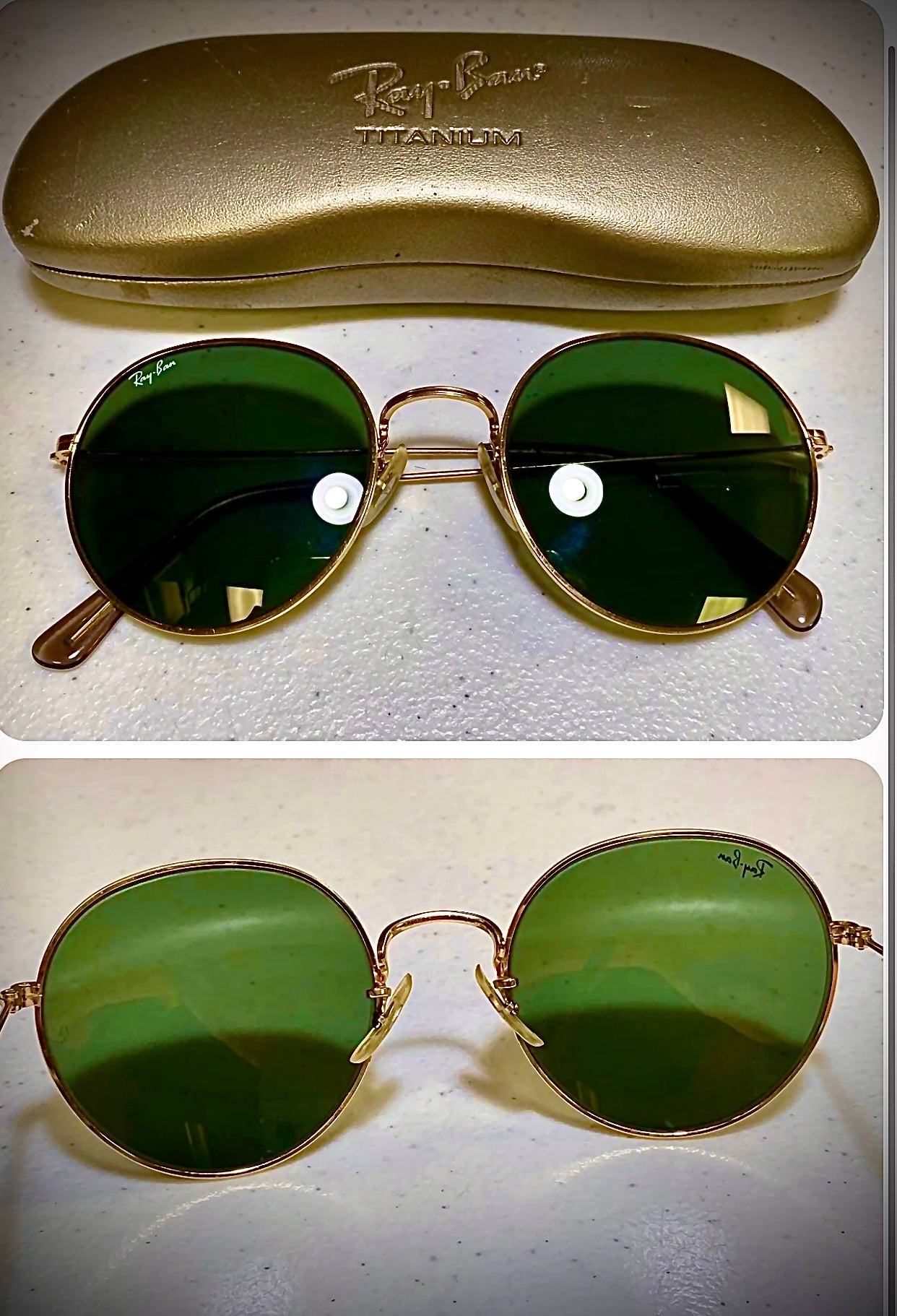 Beautiful VINTAGE Glass Lense Ray-Ban ROUND AVIATOR SUNGLASSES