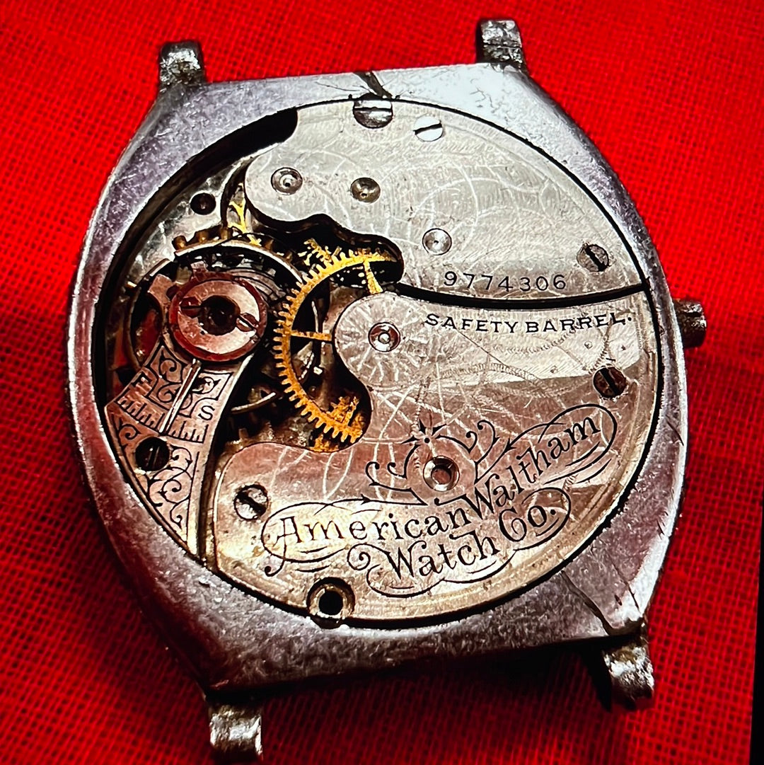 #264M Waltham Wrist Watch Movement And Case for Parts or not working