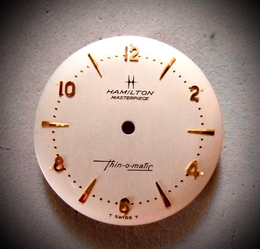 #897 Vintage NOS men's Hamilton Thin-o-Matic automatic watch dial 666 movement