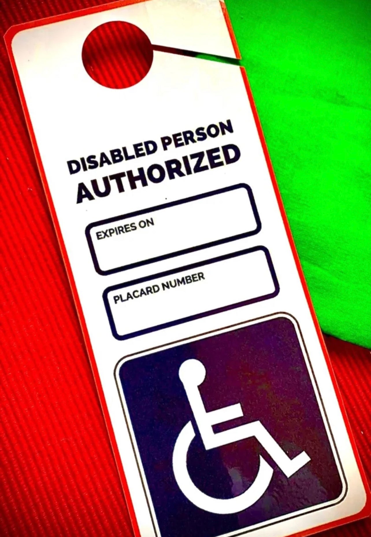 Handicap Disabled Placard, Sign Impedido Card Fast Shipping