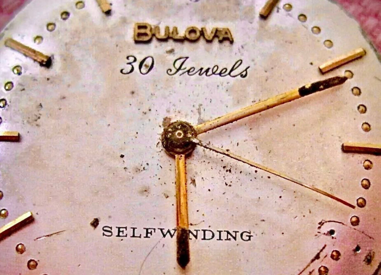 #365M Vintage BULOVA cal 10 BZAC selfwinding wrist watch movemnet for Parts or not working
