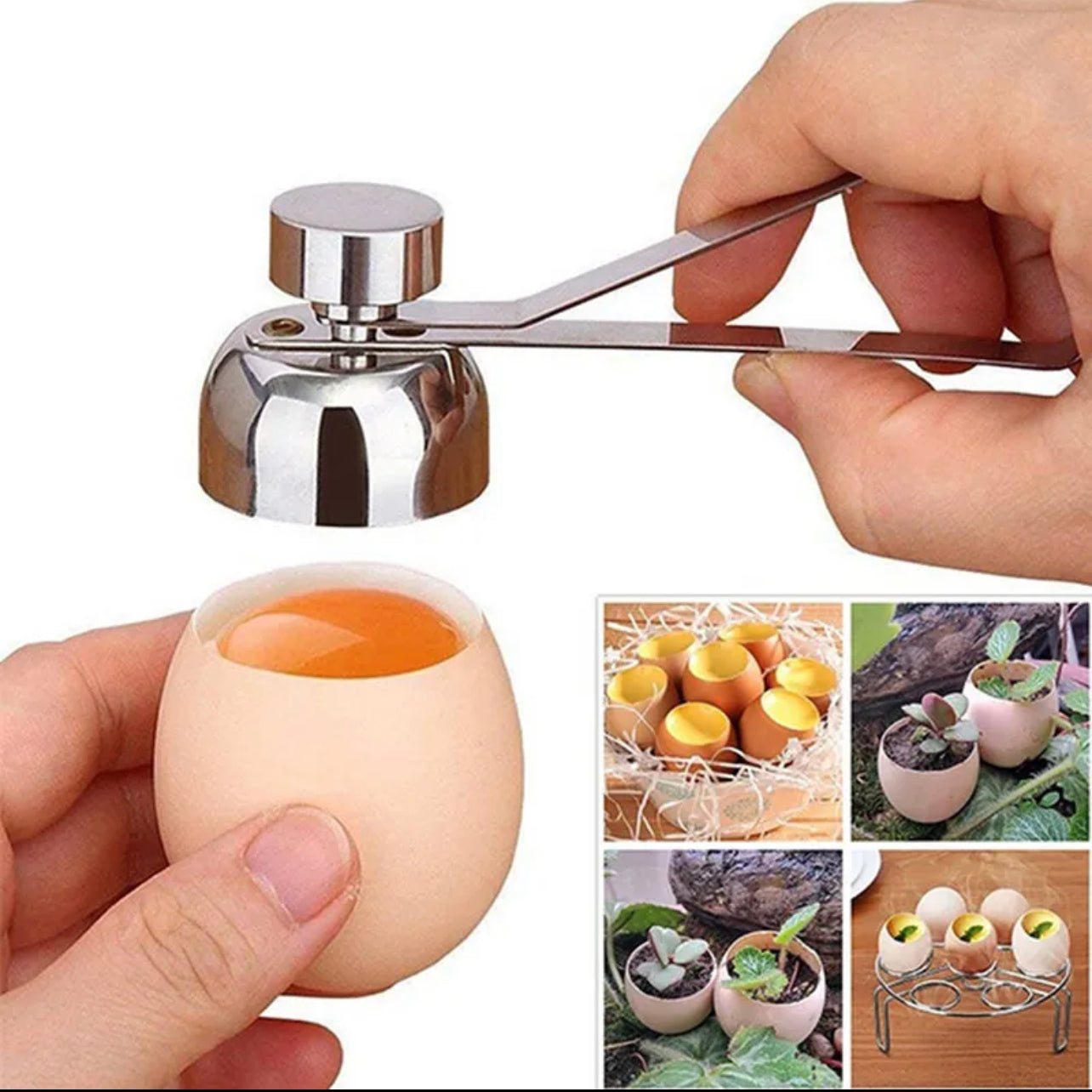 Steel Egg Cutter Eggshell Topper Shell Opener Kitchen Cooking Tools Model Type A (Smaller in size 2.5 cm)