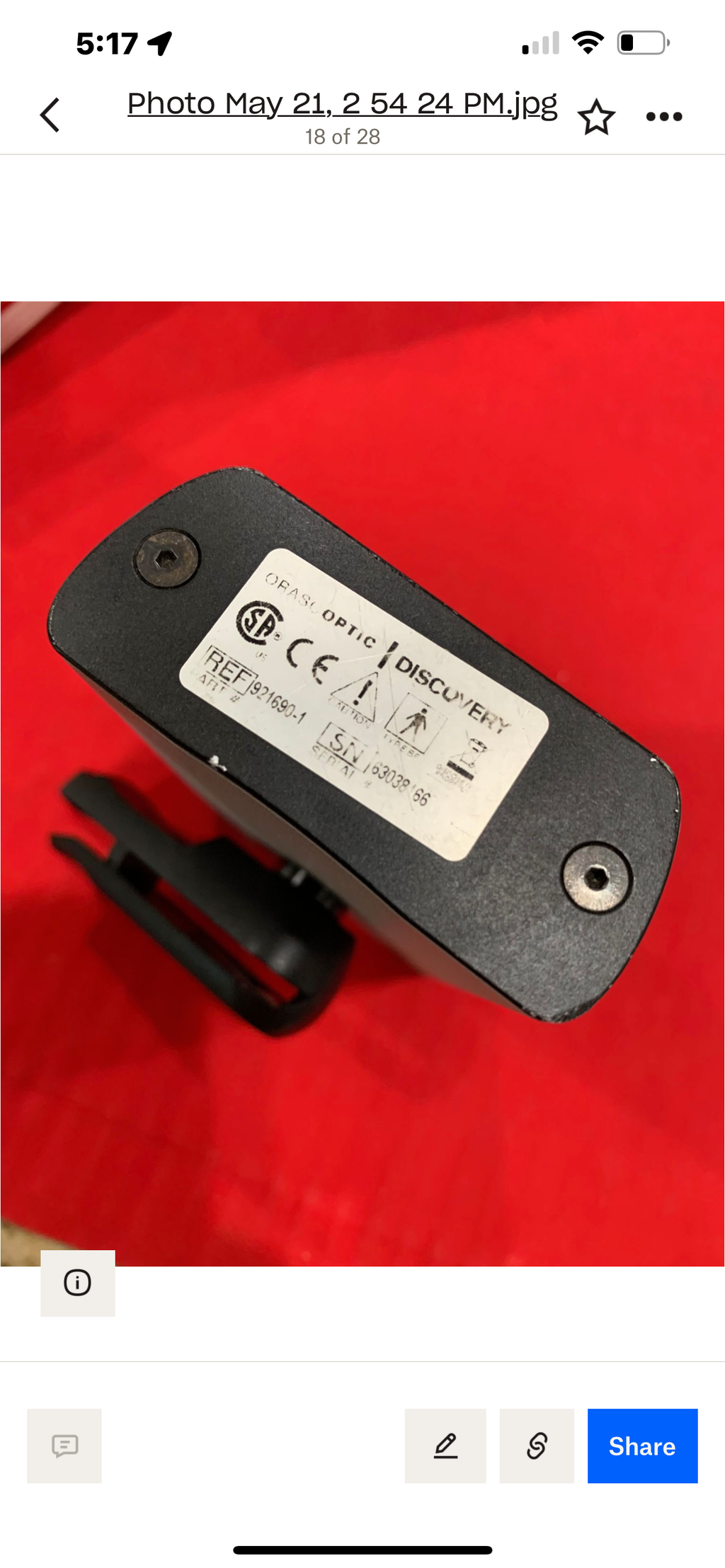 Orascoptic Discovery LED loupe light battery Module only