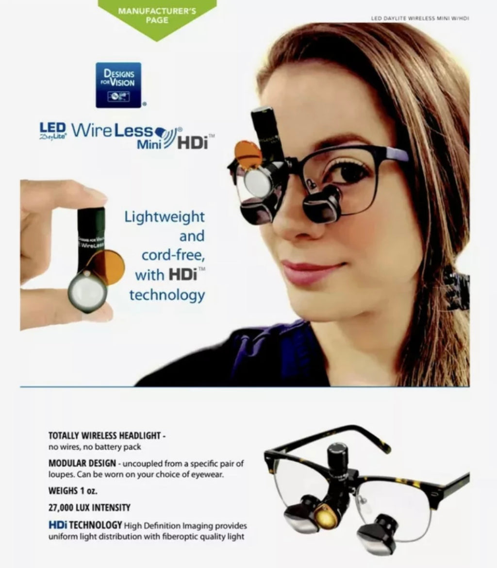 #001 Designs for Vision Daylite Wireless Mini HDI LED Loupe Light 5Yrs Warranty light weight LED Headlight Daylight For DDS, O.S, Hygenist 5 years  Warranty