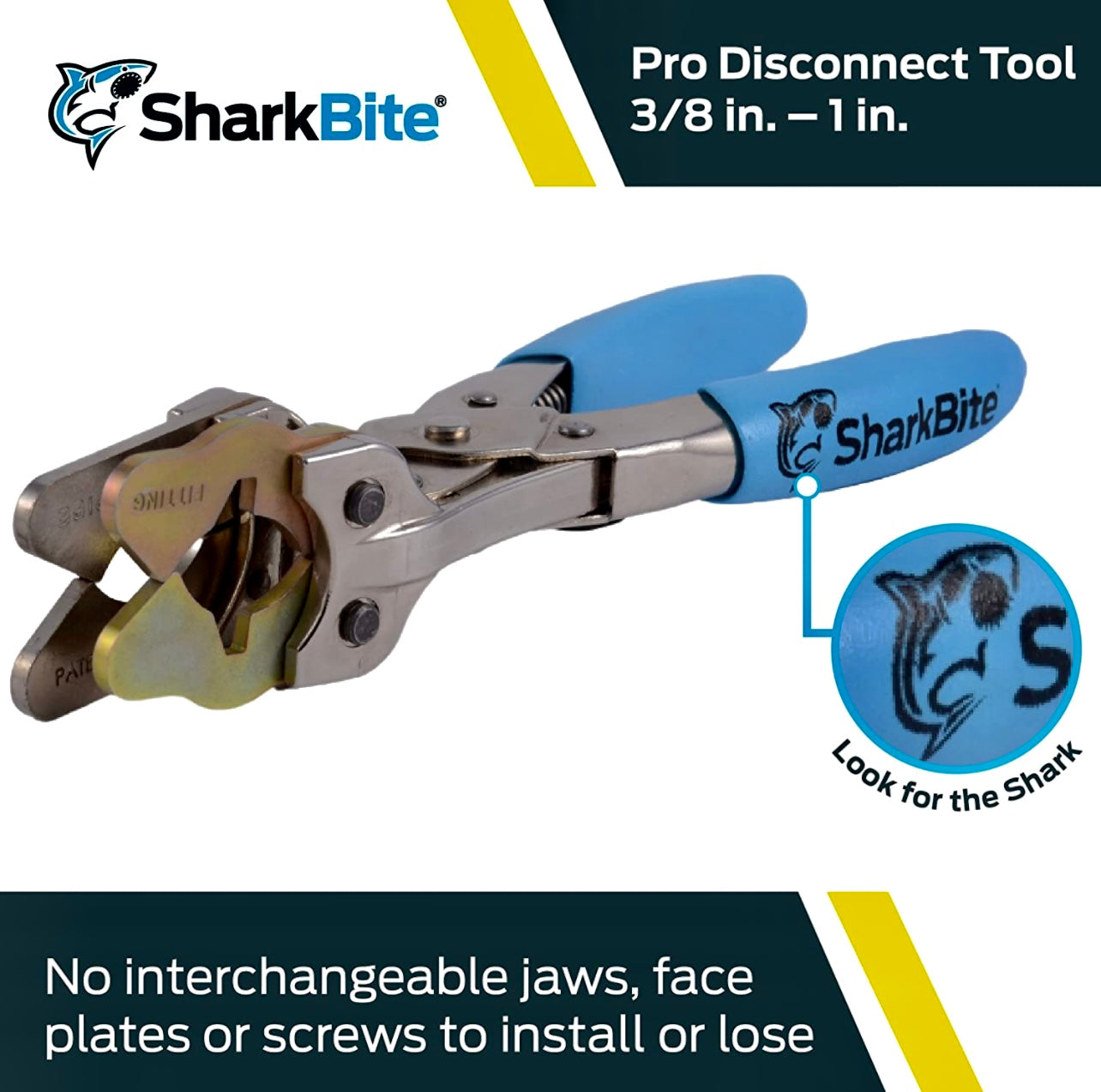 SharkBite 3/8 Inch to 1 Inch Pro Push to Connect Disconnect Tool, PEX Pipe, Copper, CPVC, PE-RT, HDPE, PROD3810