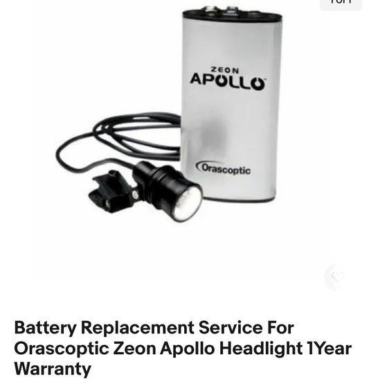 Battery Replacement Service For Orascoptic Zeon Apollo Headlight 1Year Warranty