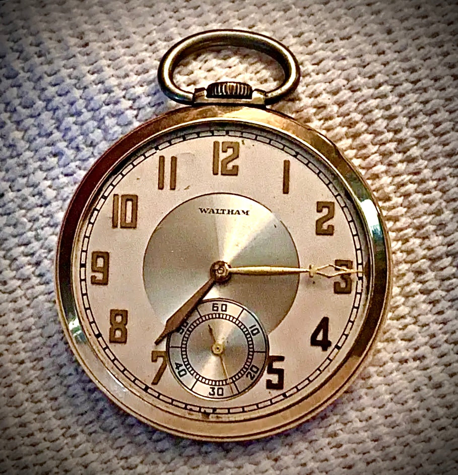 #812 Waltham Premier Colonial 10K GF 17J 12 Size Pocket Watch Fully Working 1940