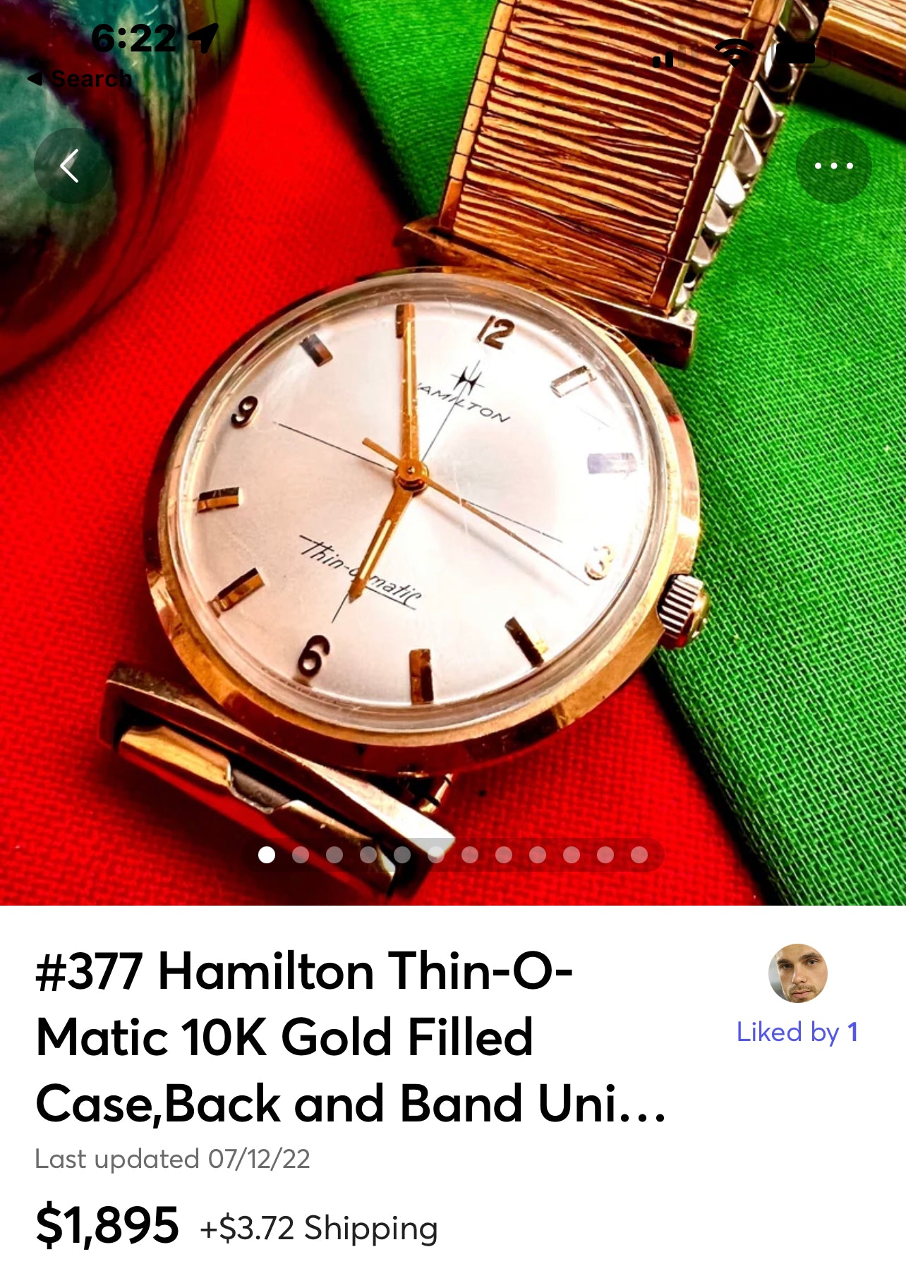 #377 Hamilton Thin-O-Matic 10K Gold Filled Case,Back and Band Unisex wrist watch