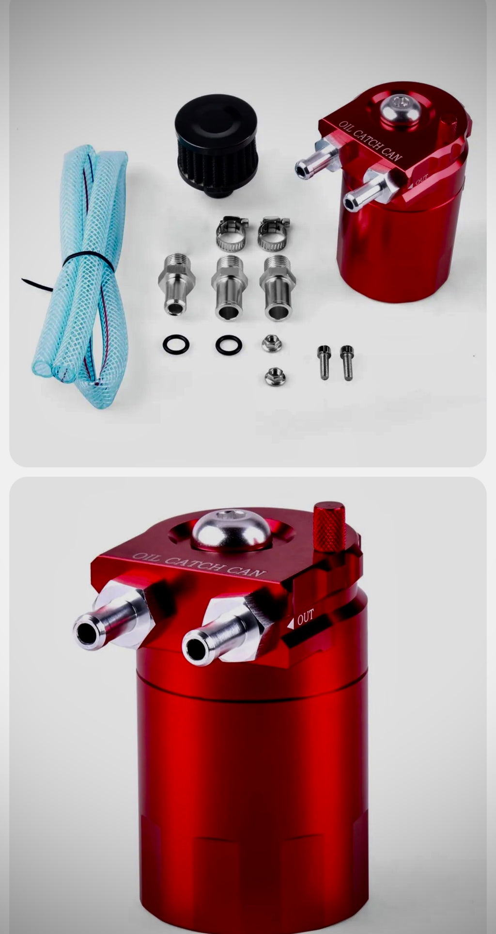 Oil Catch Tank Can Reservoir With Breather Filter Aluminum Fuel Engine