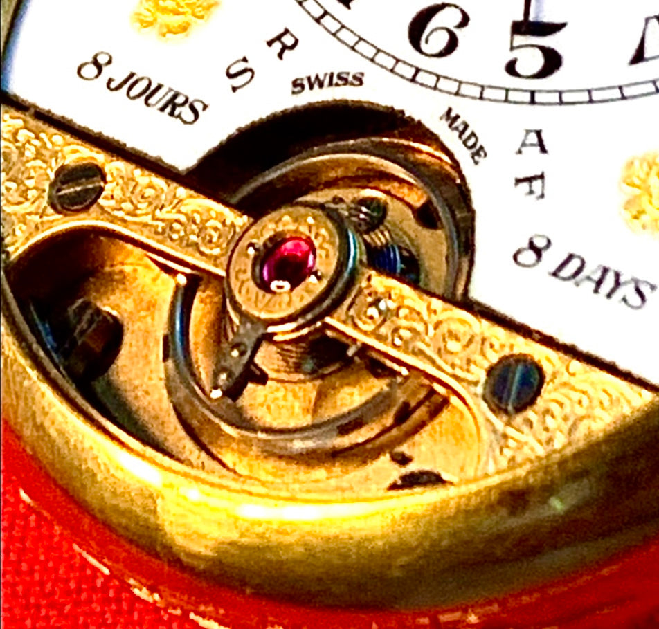 #65 Vintage 1920s Amazing Collector’s Visible Mechanism Arnex 8 Day 15 Jewel Pocket Watch