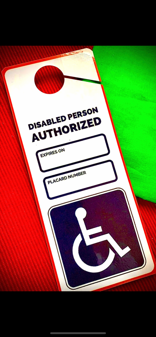 Handicap Disabled Placard, Sign Impedido Card Fast Shipping