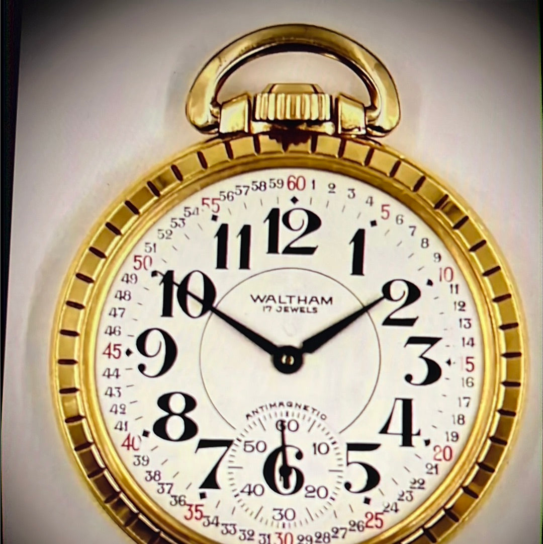 #122 VINTAGE WALTHAM 6431 6445 RAILROAD GRADE Swiss POCKET WATCH 17J 10KRGP