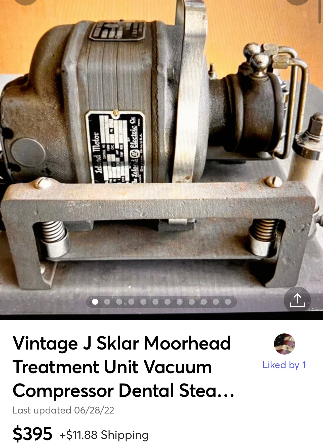 Vintage J Sklar Moorhead Treatment Unit Vacuum Compressor Dental Steampunk Works