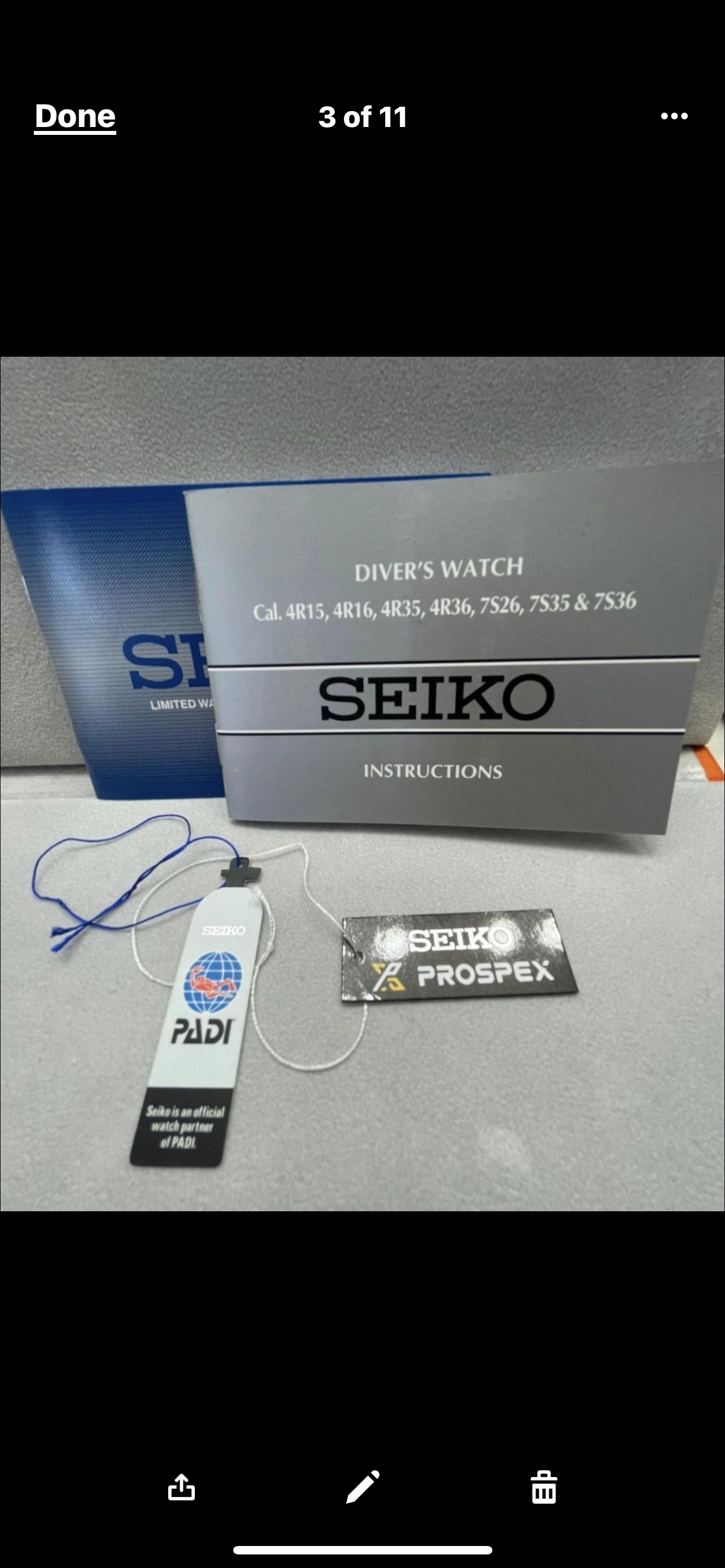 #636 Seiko SRPA21 Prospex PADI Special Edition Steel 45mm Diver Automatic Men's Watch blue dial larger size