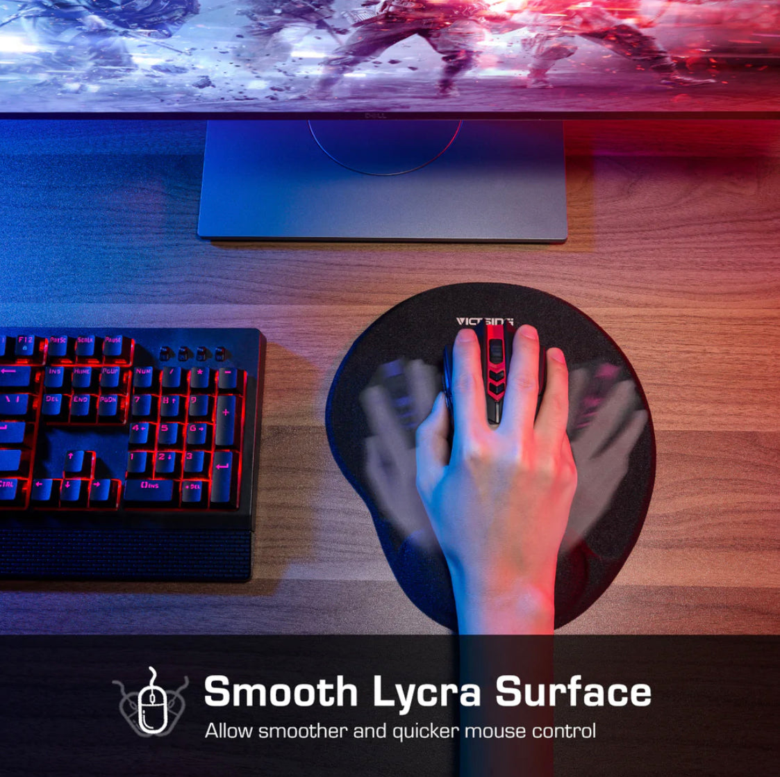 VicTsing Ergonomic Mouse Pad With Gel Wrist Rest Support-US07