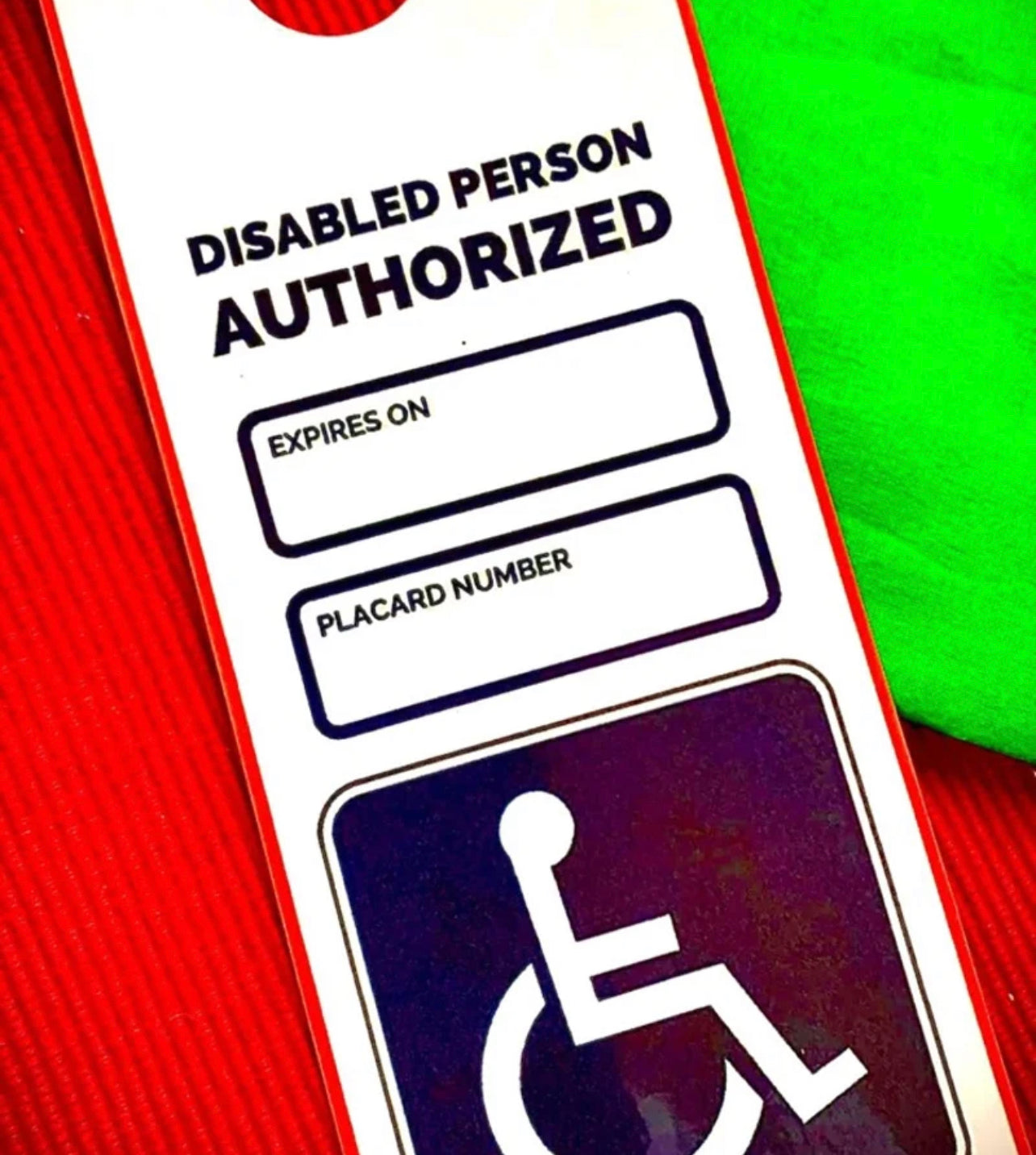 Handicap Disabled Placard, Sign Impedido Card Fast Shipping