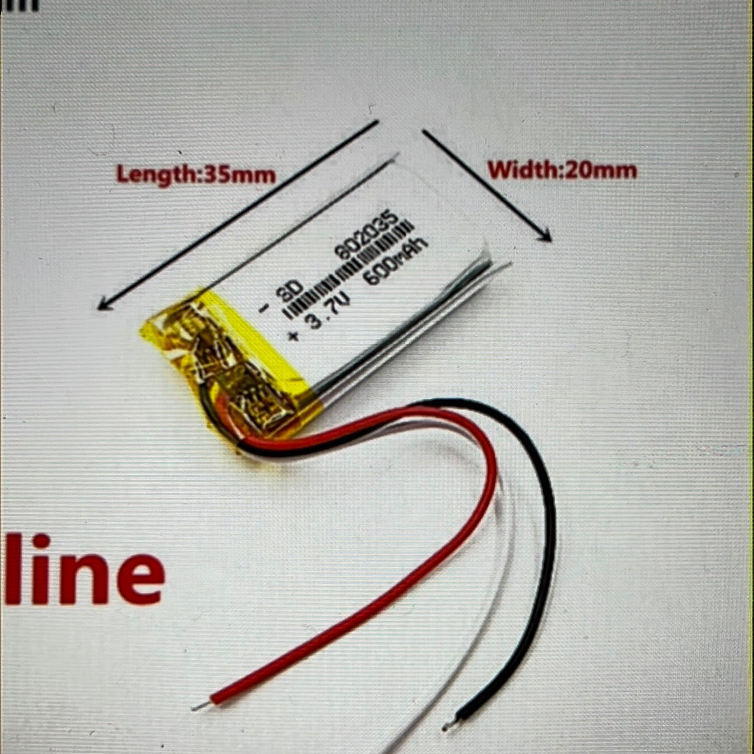 3.7V 500mAh 3 wires  thermistor Lipo Polymer battery