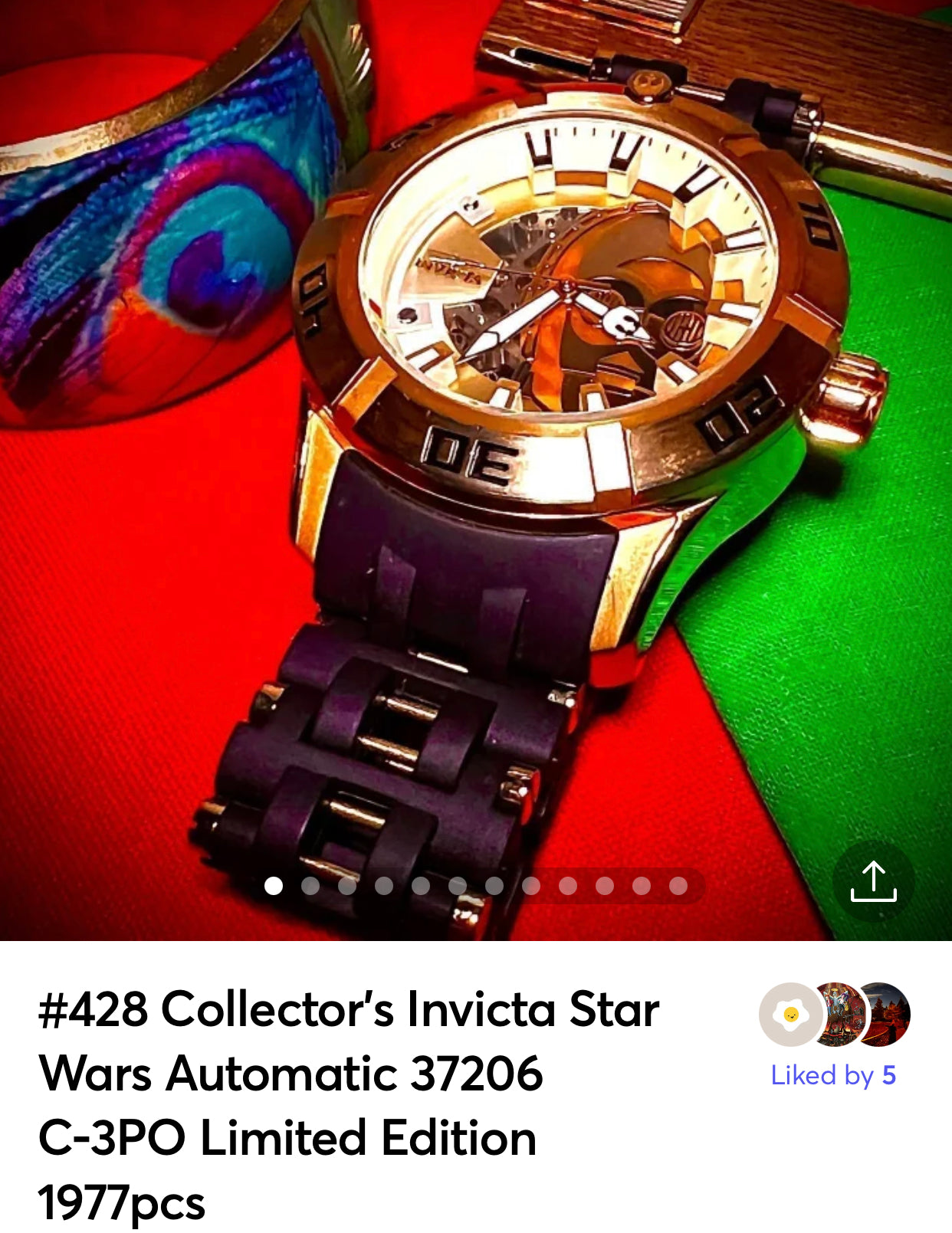 #428 Collector’s Invicta Star Wars Automatic 37206 C-3PO Limited Edition 1977pcs