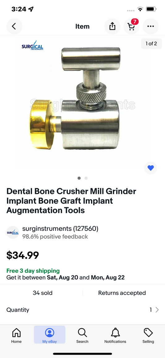 Copy Dental Bone Crusher Mill Grinder Implant Bone Graft Implant Augmentation Tools