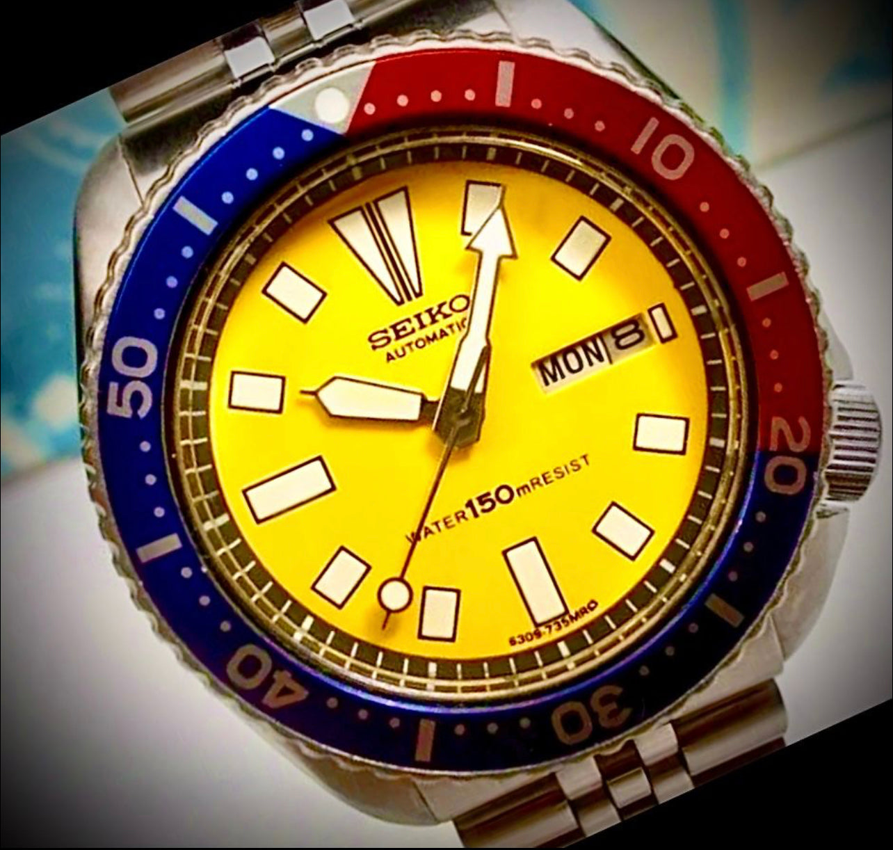 #594 Seiko 6309-729A Pepsi Bezel Automatic Diver’s Unisex, Watch Simply Beautiful