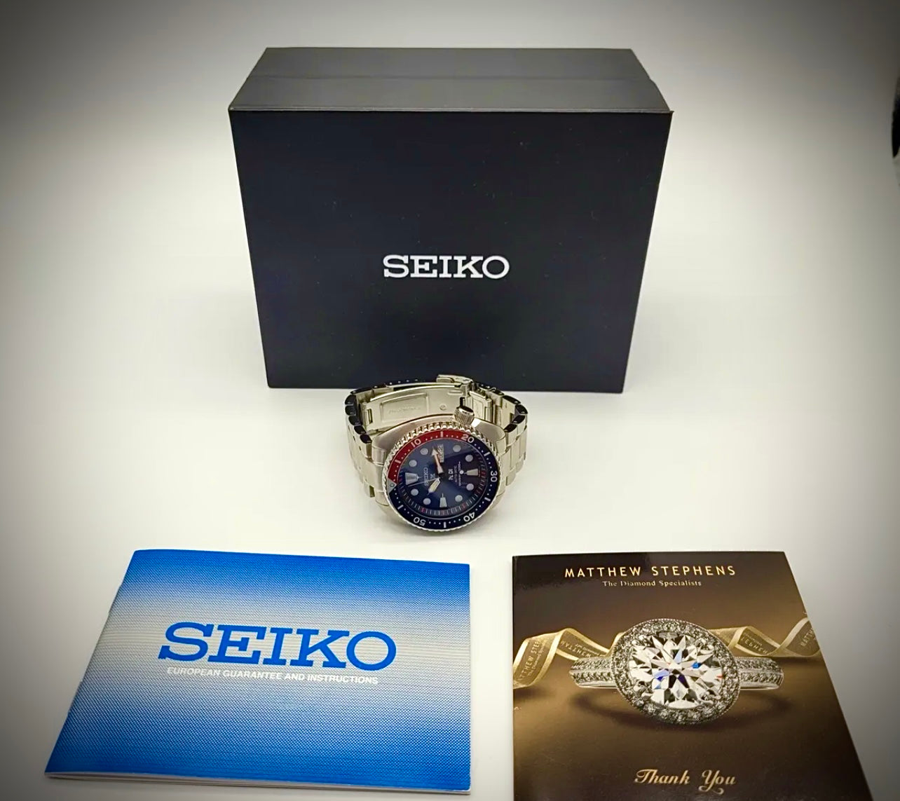 #636 Seiko SRPA21 Prospex PADI Special Edition Steel 45mm Diver Automatic Men's Watch blue dial larger size