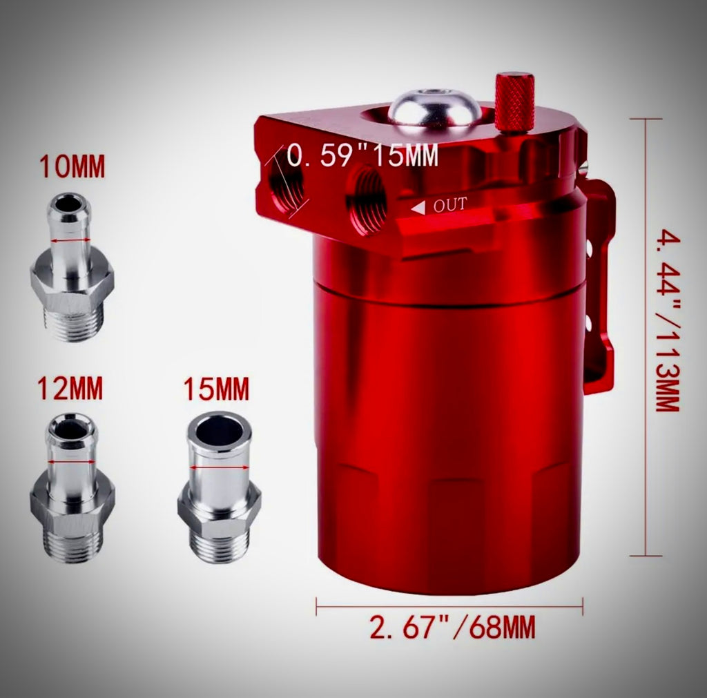 Oil Catch Tank Can Reservoir With Breather Filter Aluminum Fuel Engine
