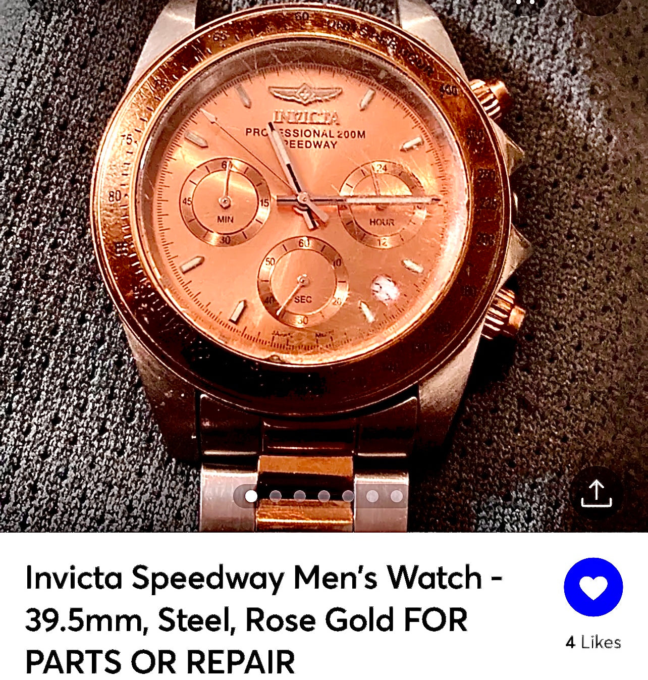 #780 Invicta Speedway Men's Watch - 39.5mm, Steel, Rose Gold FOR  PARTS OR REPAIR Ebay Inv Free Mercari