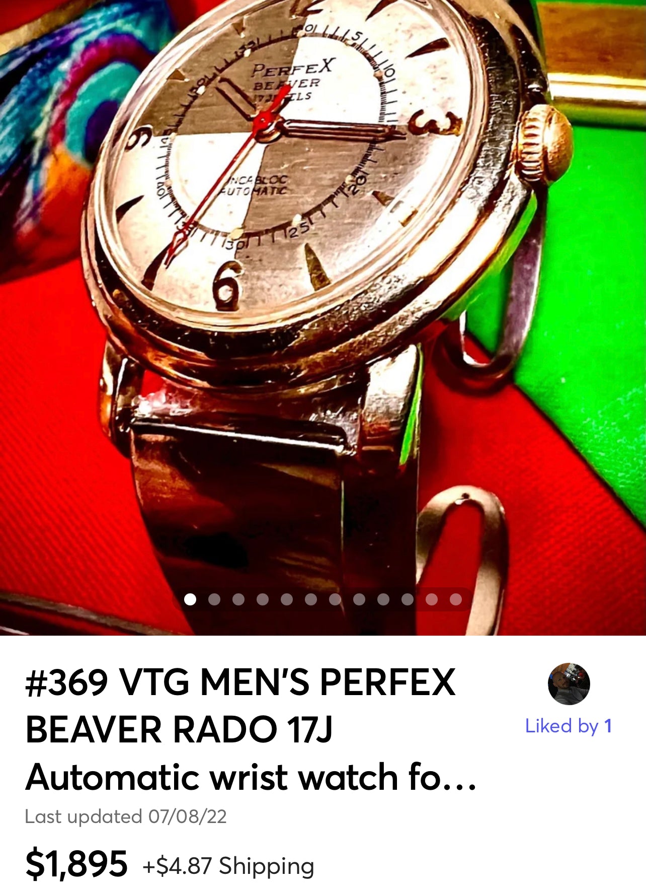 #369 Beautiful vintage 1940s Rare MEN'S PERFEX BEAVER RADO 17J Automatic wrist watch for Collector’s