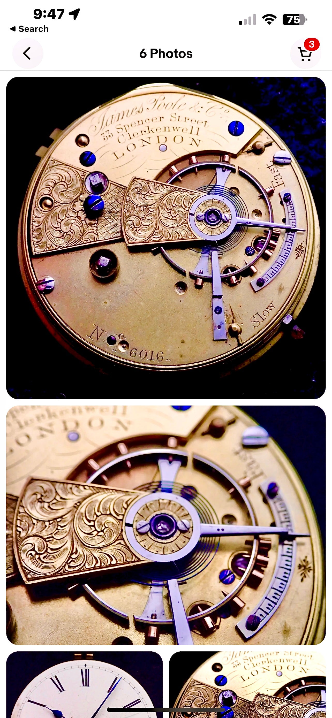 #820 James Poole & Co London Quality Fusee lever pocket watch movement