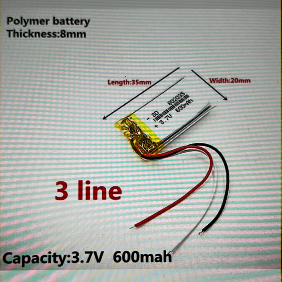 3.7V 500mAh 3 wires  thermistor Lipo Polymer battery