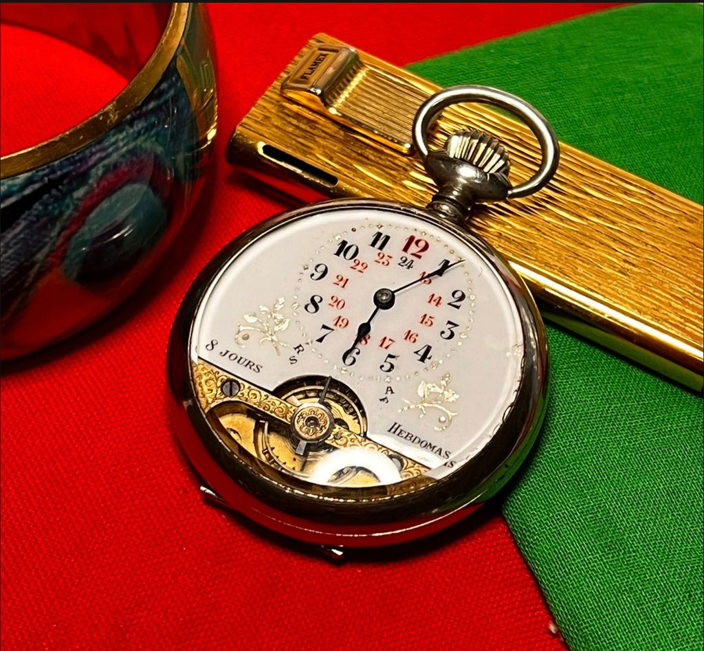 R#211 A- Collectors Vintage Swiss Hebdomas by OMEGA From 1902 Collectors Vintage Swiss Hebdomas 122 Years Old 1902 pocket watch