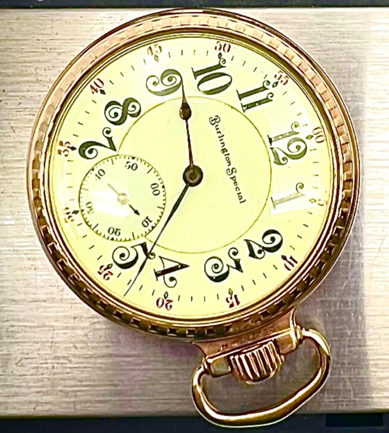 #603 Antique rare 1908 Burlington Special 12k Gold Filled 19J Size 16S pocket watch