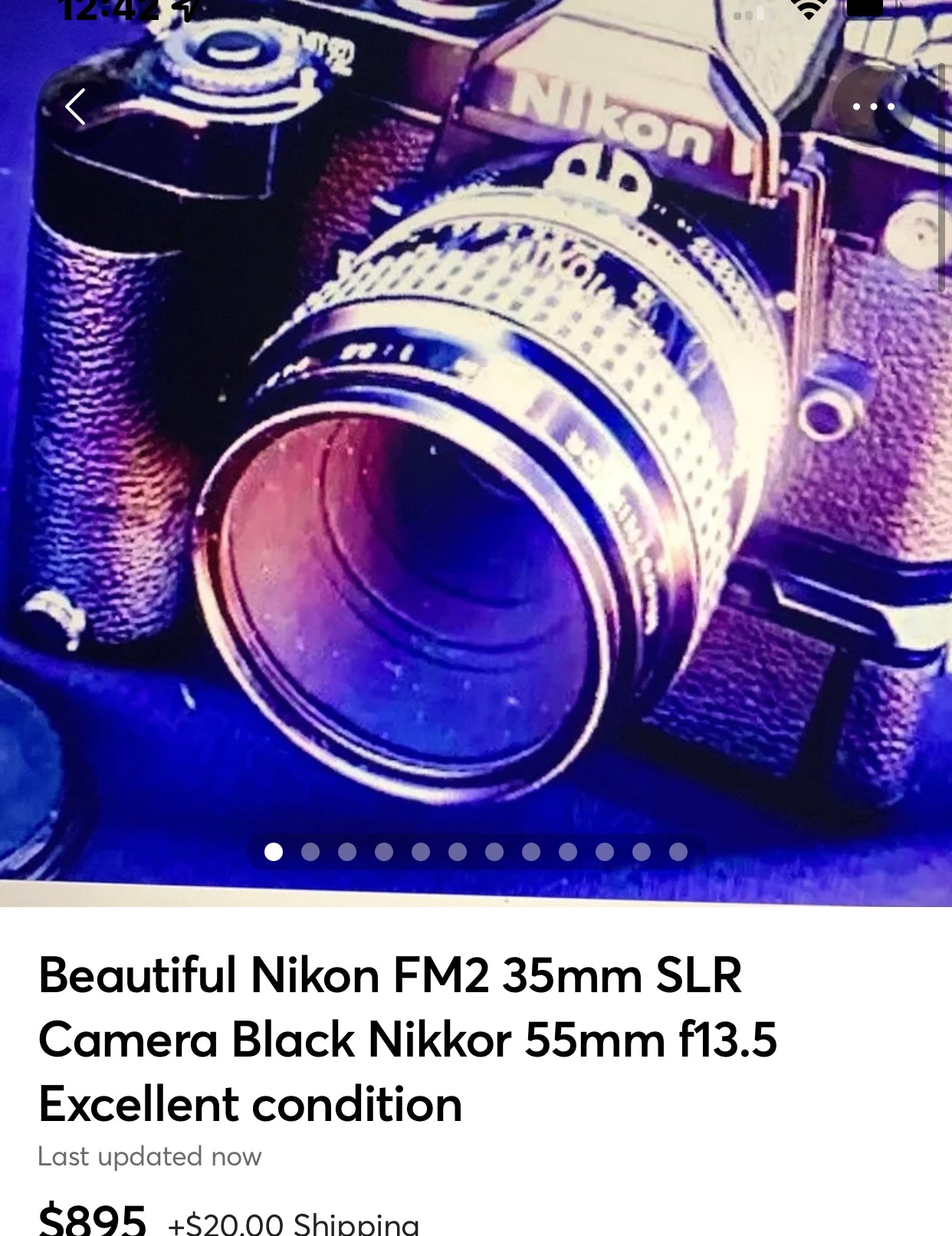 Beautiful Nikon FM2 35mm SLR Camera Black Nikkor 55mm f13.5  Excellent USA