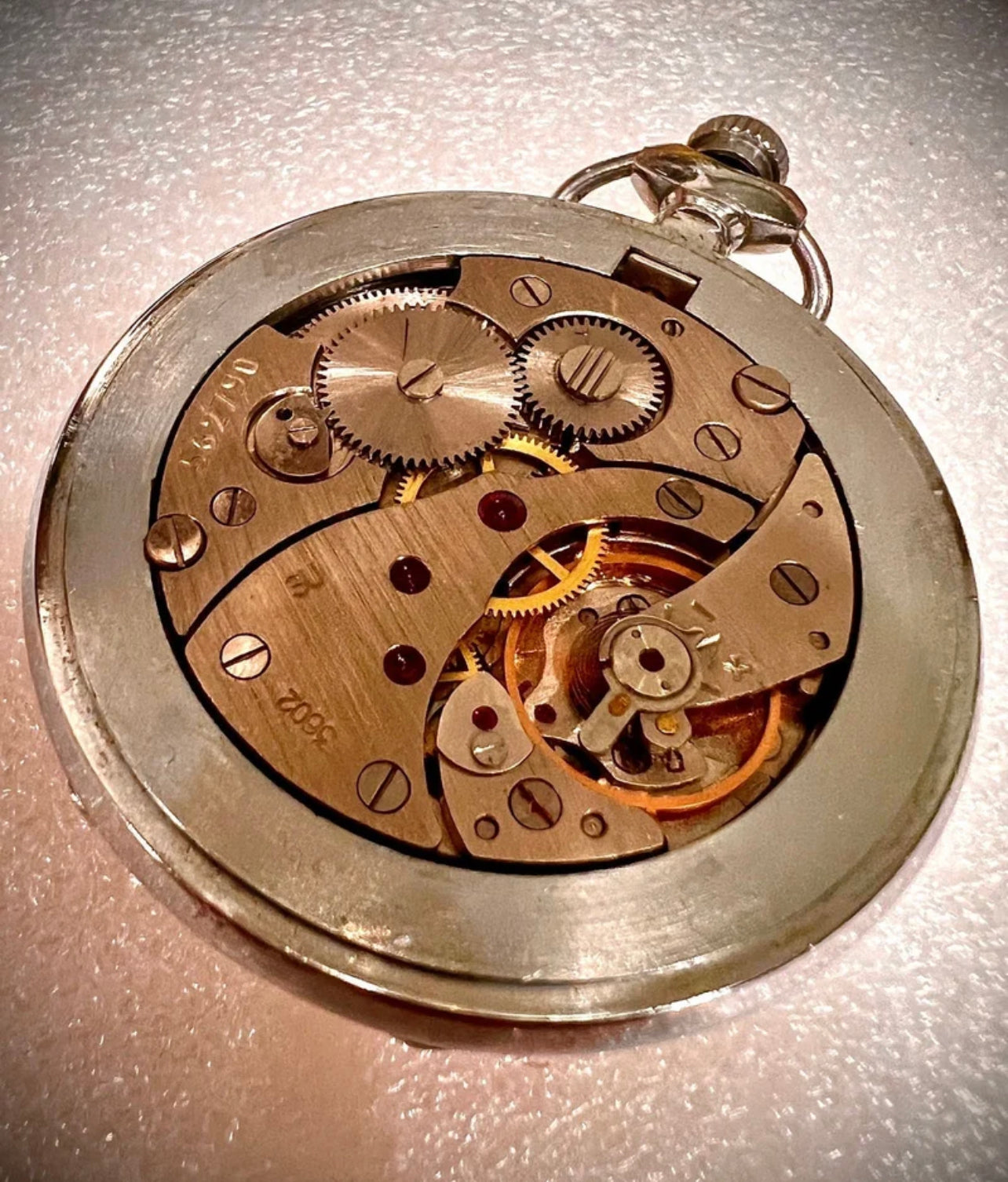 #744 Rare MOLNIJA MOLNIA WORLD TIME Hunter case Mens pocket watch, 18 Jew. *SERVICED