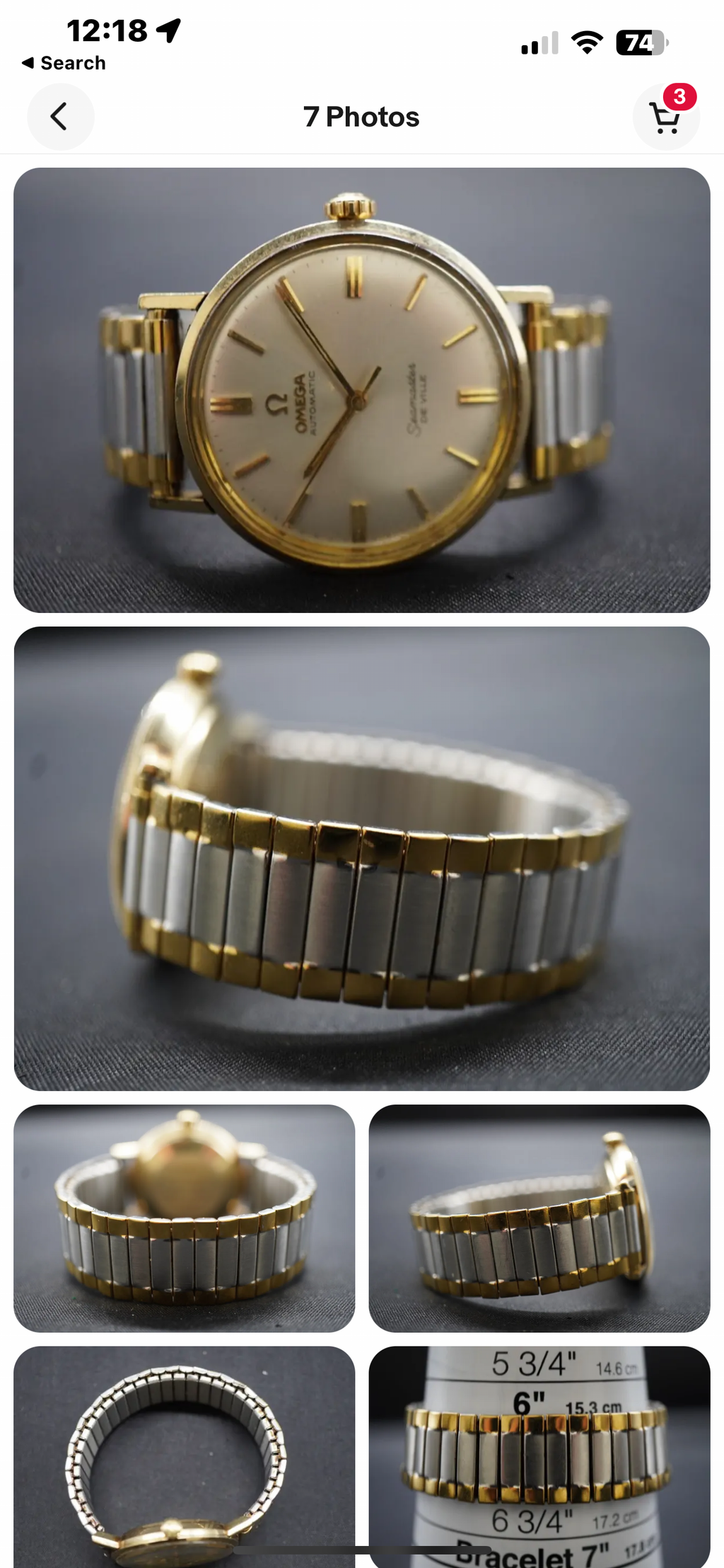 Copy #824 Vintage Omega Seamaster Deville 14k Gold Filled SS Automatic Gold Linen Dial
