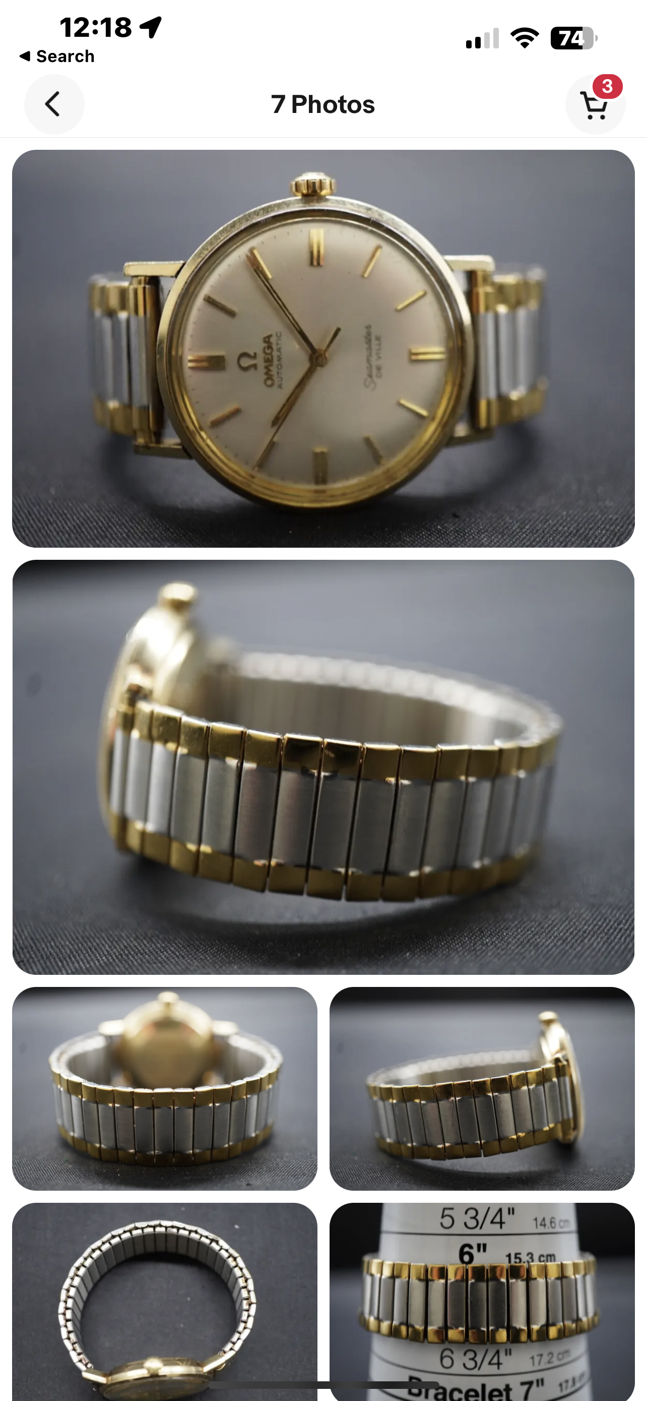 #824 Vintage Omega Seamaster Deville 14k Gold Filled SS Automatic Gold Linen Dial