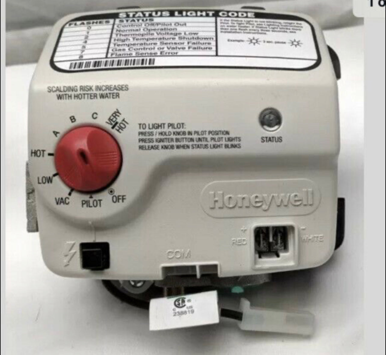 HONEYWELL RESIDUAL PROPANE water Heater Valve Short 2 1/4”