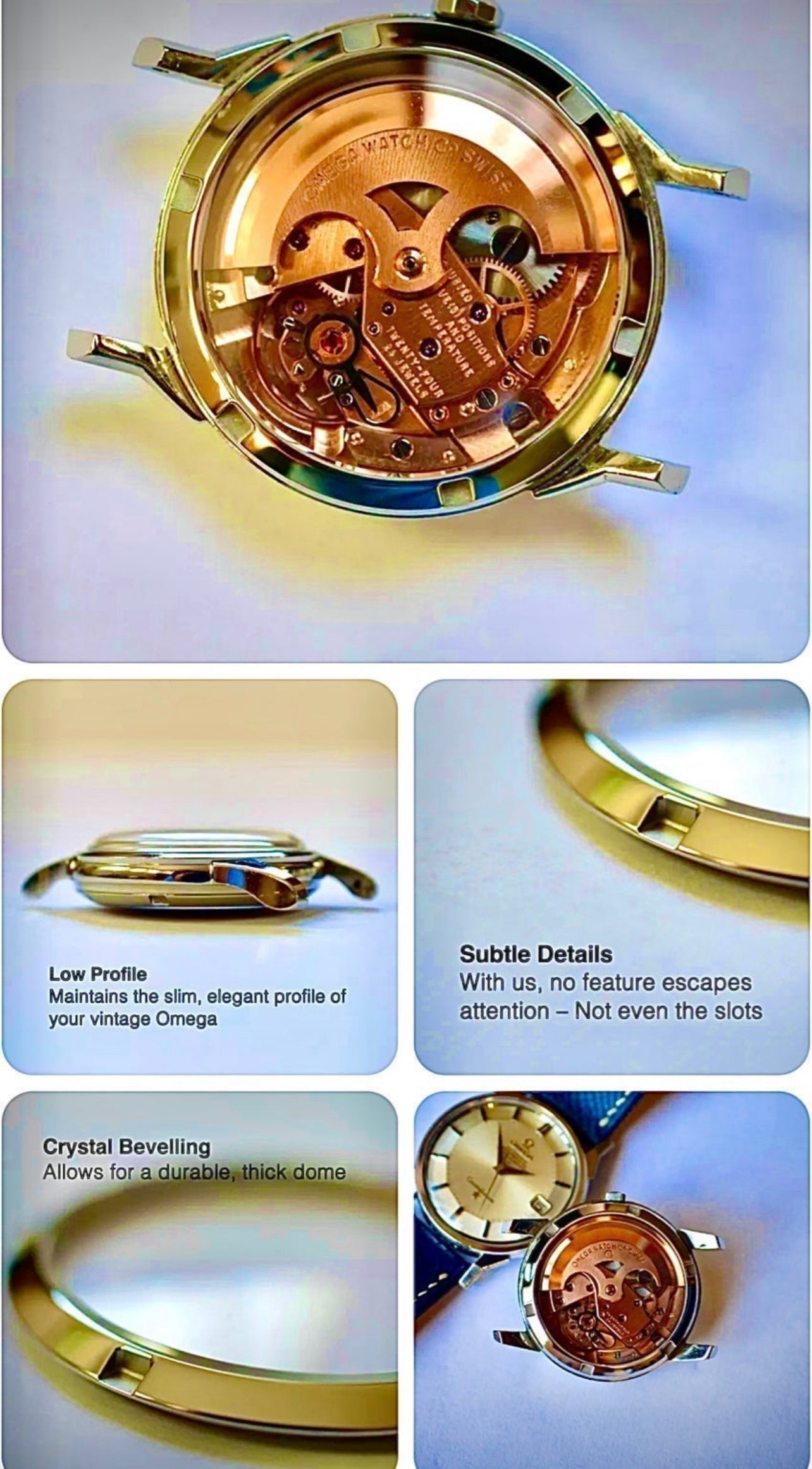 #766A Exhibition Caseback ONLY with installation for Vintage 1960s Omega Seamasters and Constellations