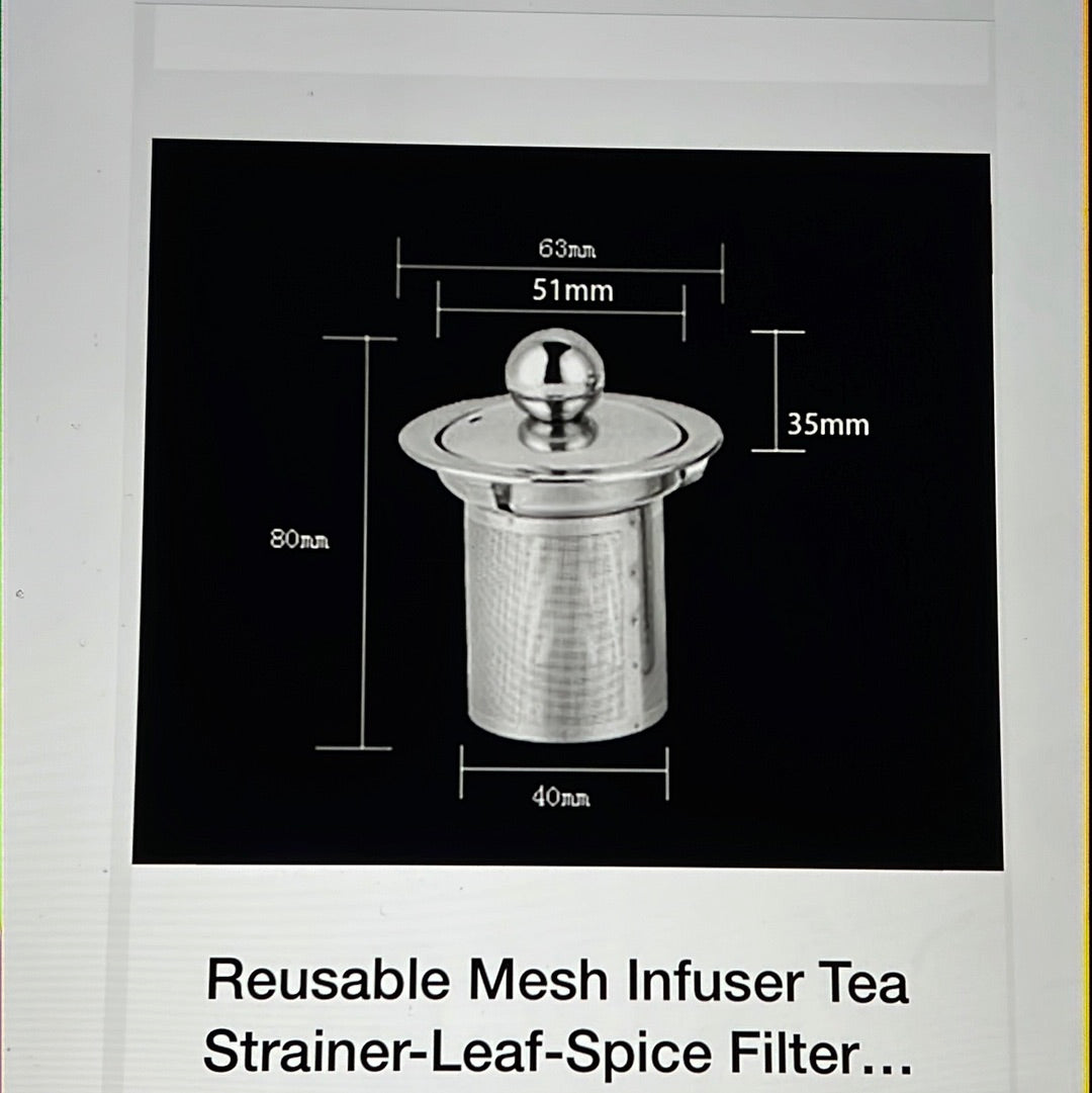 Reusable Mesh Infusi Strainer-Leaf-Spice filter Reusable Mesh