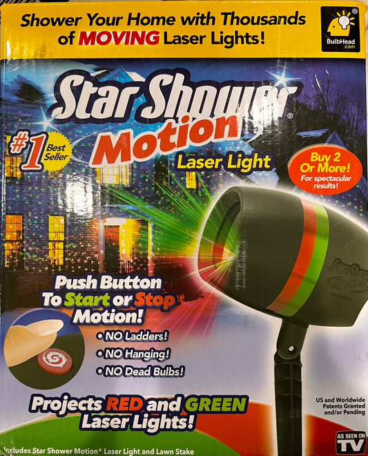 Star Shower Ultra 9, AS-SEEN-ON-TV, Outdoor Laser Holiday Projector, New 2022 Model w/ 9 Unique Patterns, Showers Home w/Thousands of Lights, 3 Color Combos, Motion or Still, Up to 3200 Sq Ft