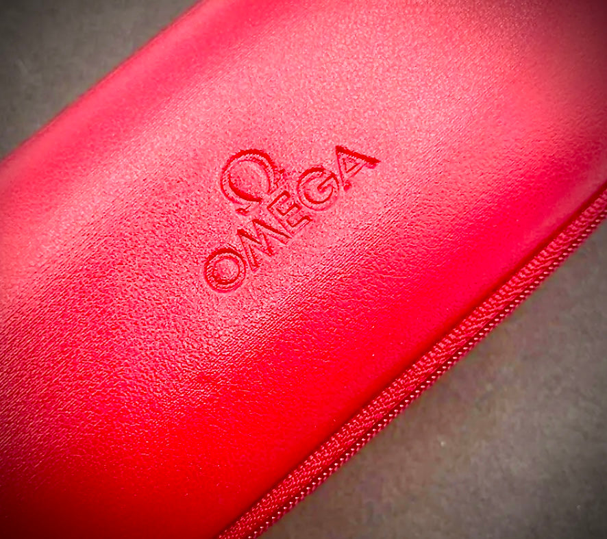 Original Authentic  Omega watch box ,case travel case Red