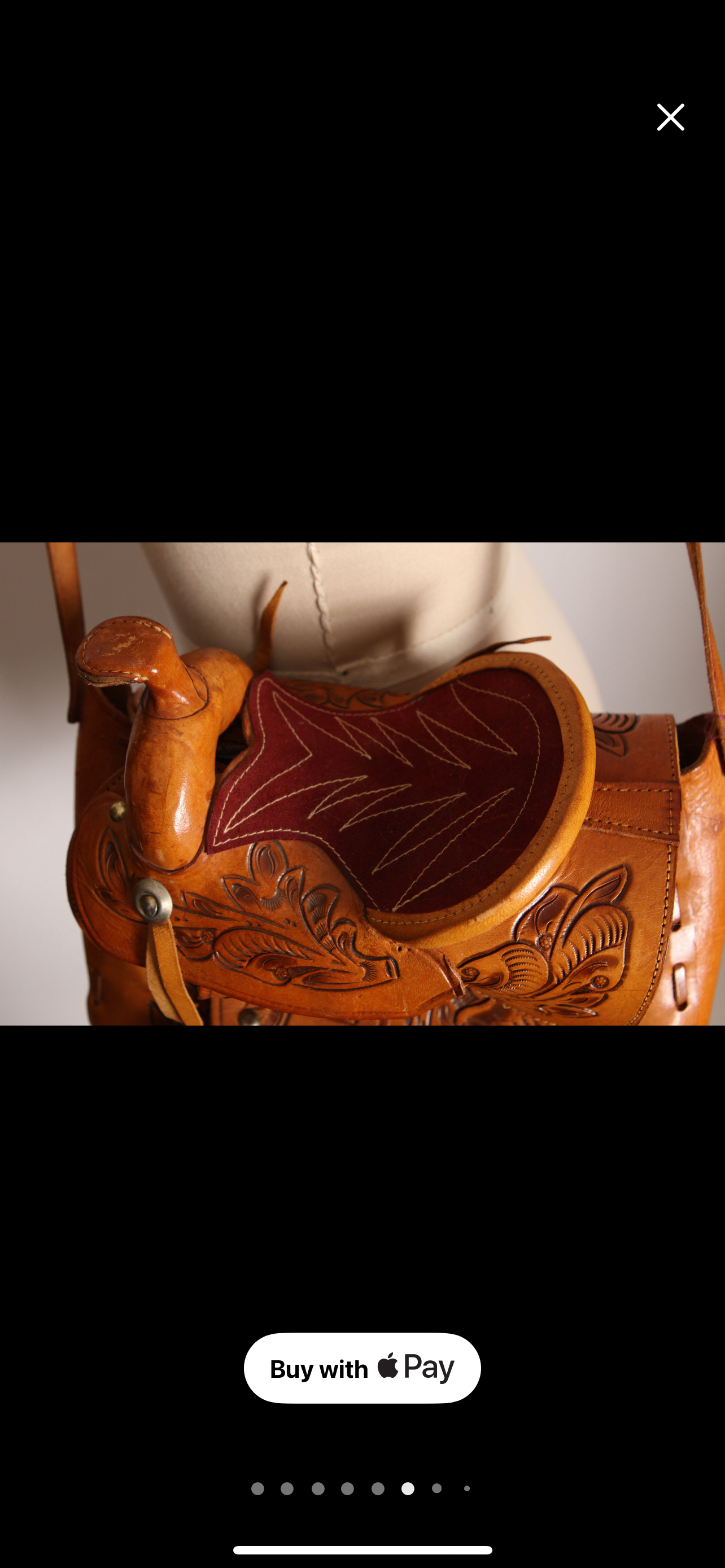 Unique Brown Leather Stamped Novelty Western Cowgirl Cowboy Saddle Purse